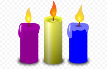 three colorful candles clipart