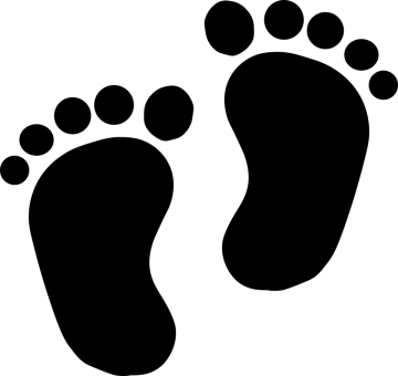 a pair of footprints on a white background