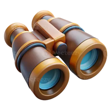 a pair of binoculars on white background