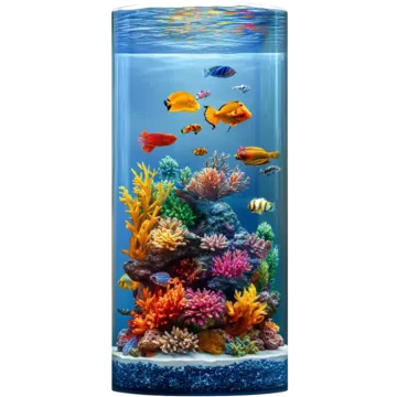 a fish tank filled with colorful corals