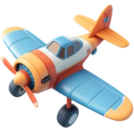 a small toy airplane with wheels and wheels