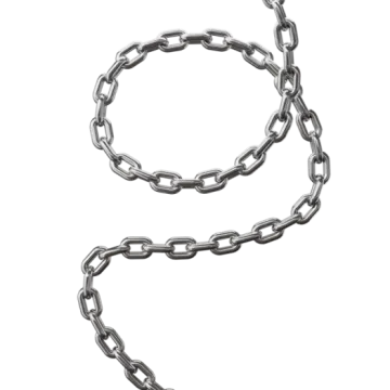 a metal chain on a white background