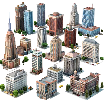 a large group of buildings