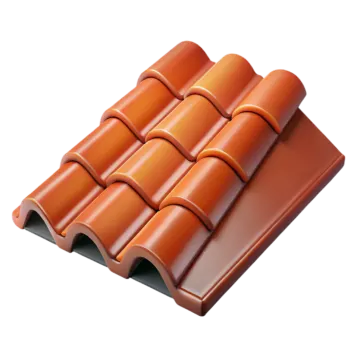 an orange roof tile on a white background
