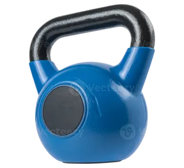 a blue kettle on a white background