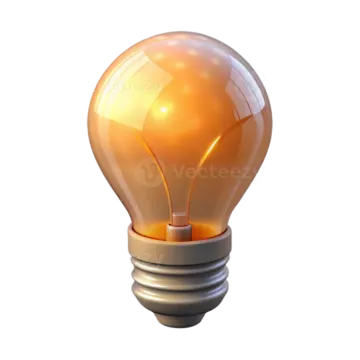 an orange light bulb on a white background