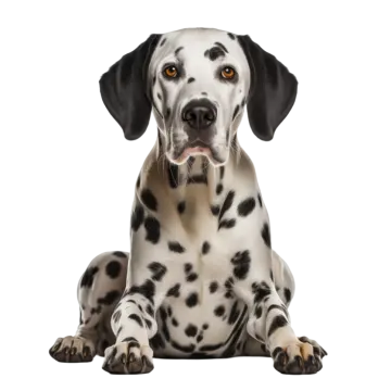 a black and white dog sitting on the floor
