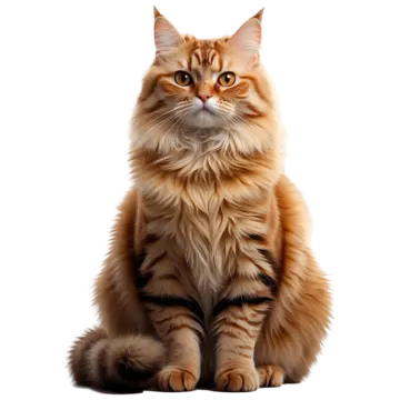an orange cat sitting on a white background