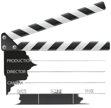 a movie clap with a black and white stripe