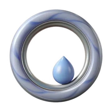 an image of a water drop in a circle