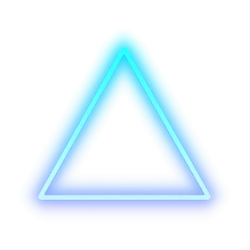 a neon triangle on a white background