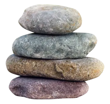 a stack of rocks on a white background