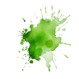 green watercolor splash png