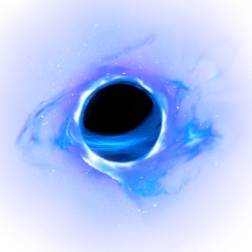 a black hole in the center of a white background