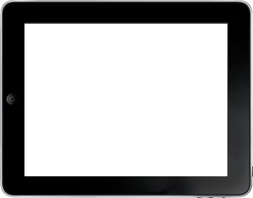 an ipad with a blank screen on it