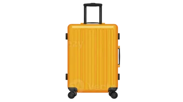 a yellow suitcase on wheels