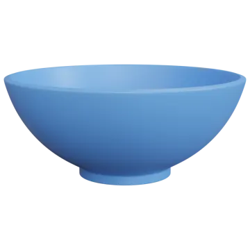 a blue bowl on a white background