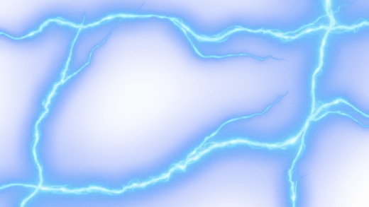 a blue background with lightnings
