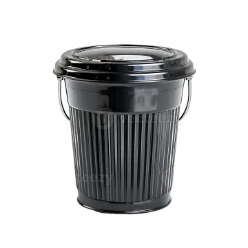 a black trash can on a white background