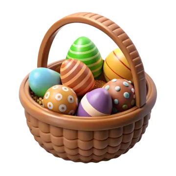 a basket full of easter eggs