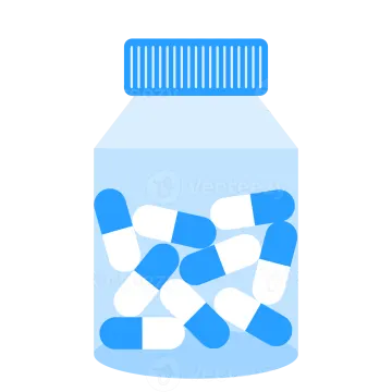 a glass jar filled with pills