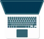 a laptop with an open lid on it