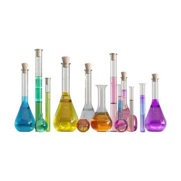 a row of test tubes filled with colored liquids