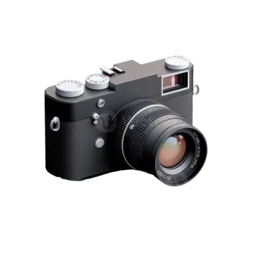 a black camera on a white background