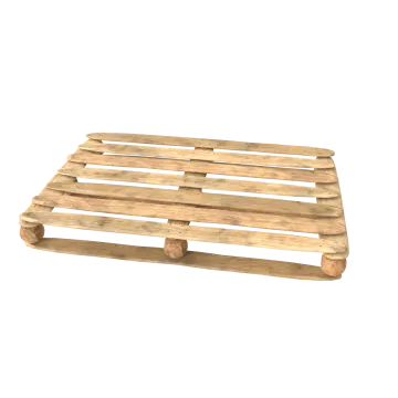 a wooden palle on a white background