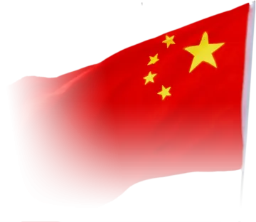 a chinese flag flying in the wind