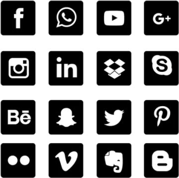 a set of social icons