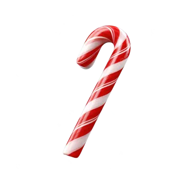 a red and white candy cane on a white background