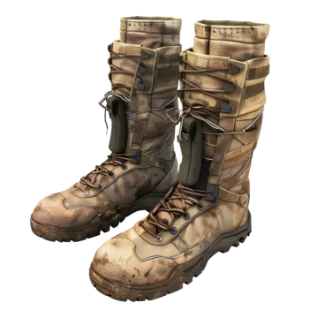 a pair of boots on a white background