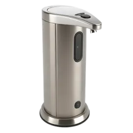 an image of a stainless steel trash can