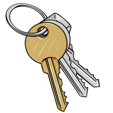a bunch of keys on a white background