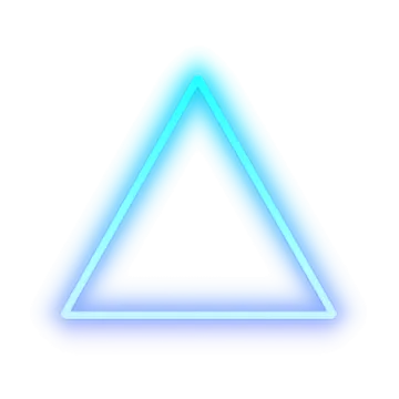 a neon triangle on a white background