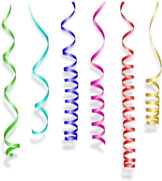 a set of colorful ribbons on white background