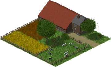 a small house in the middle of a field