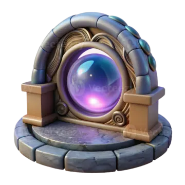an image of a purple orb on a stone base