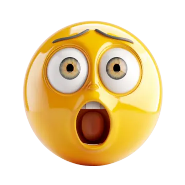 a yellow smiley face with an open mouth