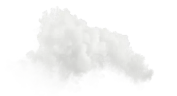 white smoke cloud isolated on white background