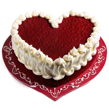 a heart shaped cake on a red plate