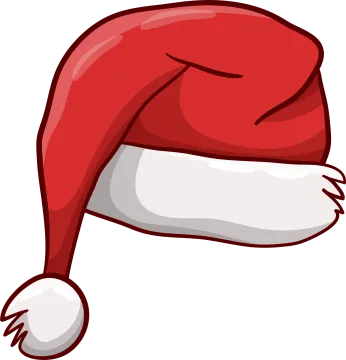 a red santa hat on a white background