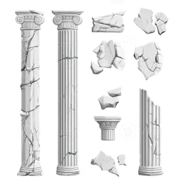 a set of white marble columns and pillars