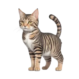 a small cat standing on top of a white surface