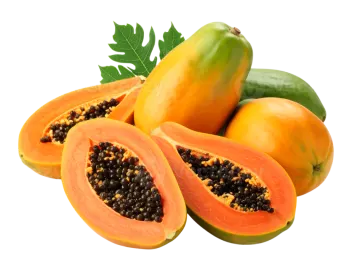 papa papas with leaves and seeds
