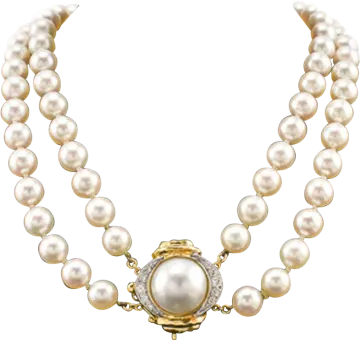 a cultured pearl and diamond necklace