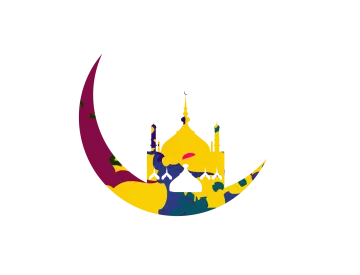 a crescent with a mosque in the middle