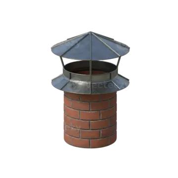 a brick chimney with an open roof