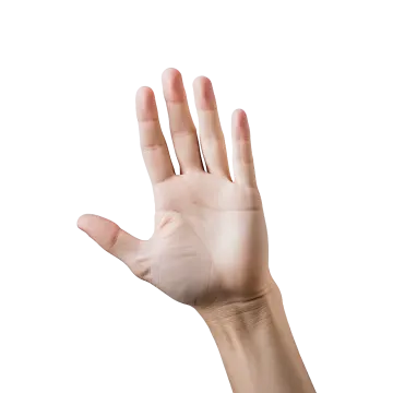 a person's hand reaching up to the sky